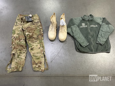 (13) Pairs of Extreme Cold Weather Boots, (34) Jackets & Assorted Items