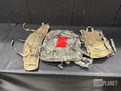 (5) Molded Waist Belts, (64) Hydration System Carriers & Assorted Items