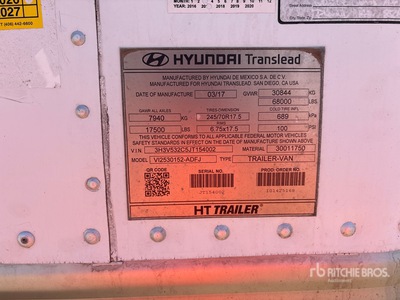 2018 Hyundai 53 ft x 102 in T/A Remorque fourgon