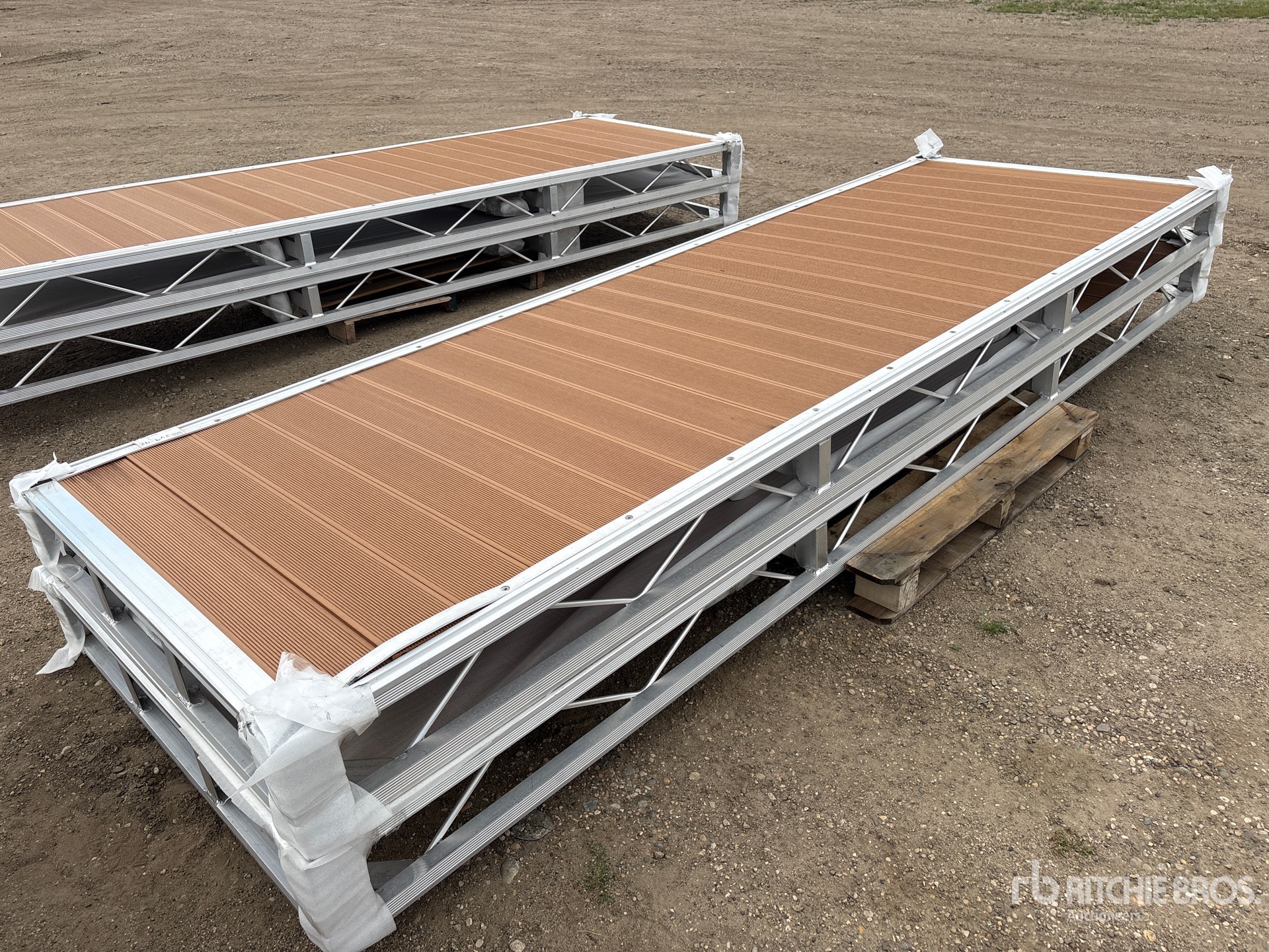 Quantity of (2) 2026 BYT BDF412 4 ft x 12 ft Aluminum Boat Dock Section Kit (Unused)