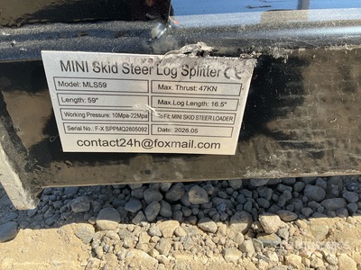 2026 GIYI GY-MLS59 Spaccalegna per mini pala (Unused)