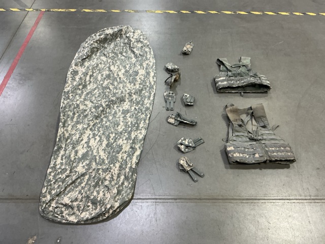 (3) Fighting Load Carriers, (14) Hand Grenade Pouches & Assorted Items