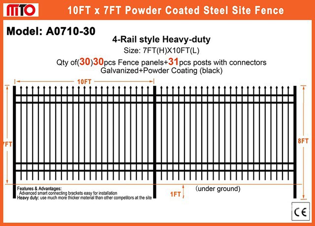 Quantity of (30) 2026 MTO A0710-30 10 ft x 7 ft Powder Coated Fencing (Unused)
