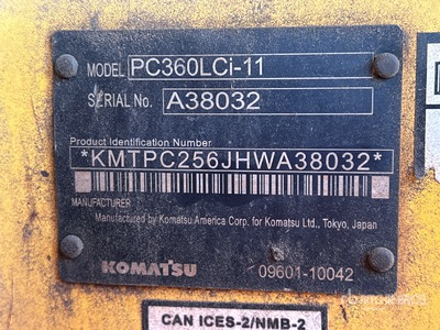 2017 Komatsu PC360LCi-11 Tracked Excavator