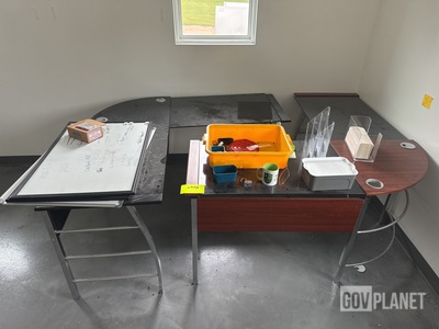 (2) L-Shaped Desks & Miscellaneous Office Supplies