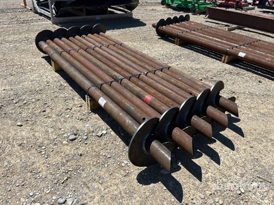 Quantity of (10) 4 in x 10 ft Screw Pilings Divers
