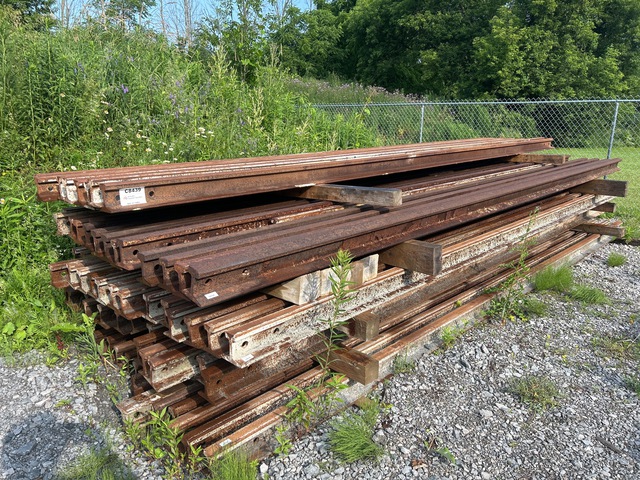 Quantity of (70) 85LB Train Rail- 19Ft to 19.5Ft long, 5 In x 5 In