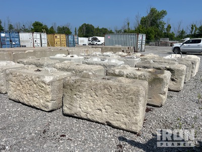 Quantity of (18) Concrete muck pit blocks: 28"Wx59"Lx28"H