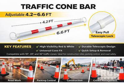 Chery EXB-01 CONE BAR 1pc-Red with White （50 p Divers - Dispositifs de contrôle de circulation routière (Unused)