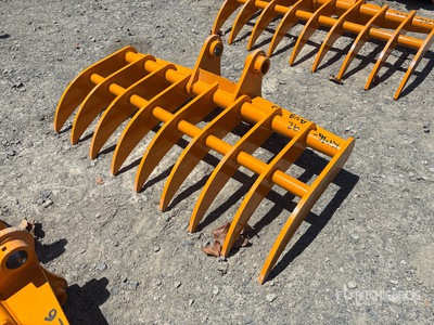 2026 GIYI 38 in pro fit to cat 303 Excavator Rake (Unused)