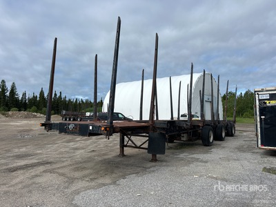 2000 Manac 48x102 quad axle 10 bunk 46 ft Tri/A Short Wood Log Trailer
