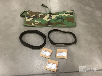(45) Military Police Belts, (4) Machine Gun Barrel Cases & Assorted Items