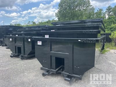 Quantity of (8) American Made Dumpsters 20 ft 20 cyd Bathtub حاوية التدحرج (Unused)