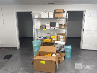 Shelving Unit w/Lot of Miscellaneous Laboratory Supplies