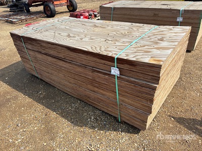 Quantity of (50) 4 Ft x 8 Ft x 5/8 Inch DFP Plywood (Unused)