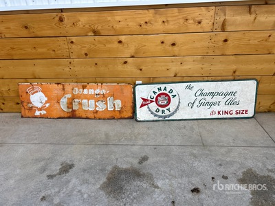 Quantity of Vintage Beverage Advertising Signs