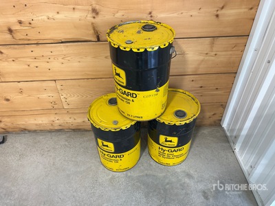 Quantity of (3) John Deere Collectable Hy-Gard Oil Pails