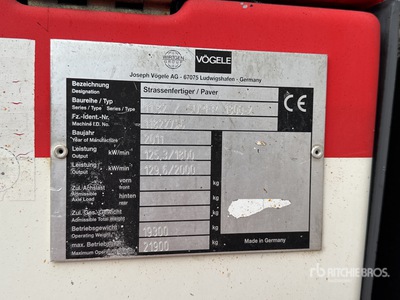 2011 Vogele S1800-2 Track Finisseur Sur Chenilles Vibrofinitrice