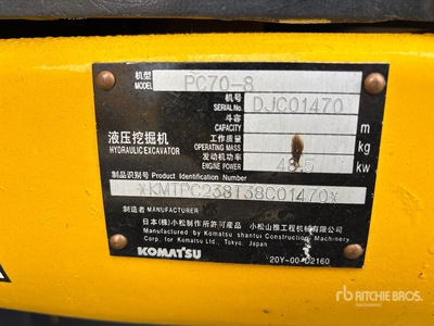 2011 Komatsu PC70-8 Tracked Excavator