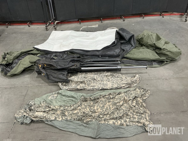 (2) Improved Combat Shelters, (1) Tent Bootwall & Assorted Items