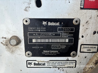 2018 Bobcat T650 Two-Speed Compact Track Loader