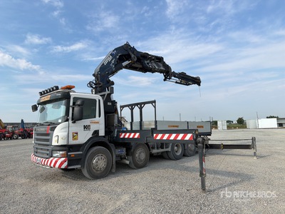2006 Compa 2000 810.8 on 2006 Scania P420 8x2 Camion plataforma con grua