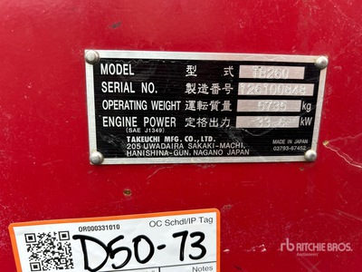 2015 Takeuchi TB260 Minibagger