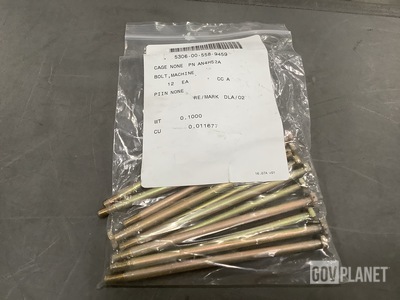 (12) Aeronautical Standards AN4H52A Machine Bolts