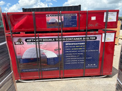 2026 SELA C4040DT 40 ft × 40 ft Double Truss Container Shelter Bâtiment de stockage (Unused)