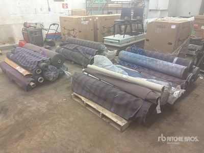 Quantity of (4) Pallets of Assorted Varieties And Sizes Of Fabric Used As Seat Coverings