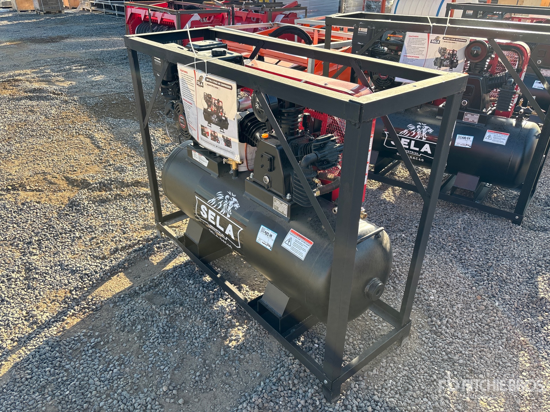 2026 SELA GAC60 24.4 cfm Skid-Mounted 60 gal 2-Stage Air Compressor (Unused)