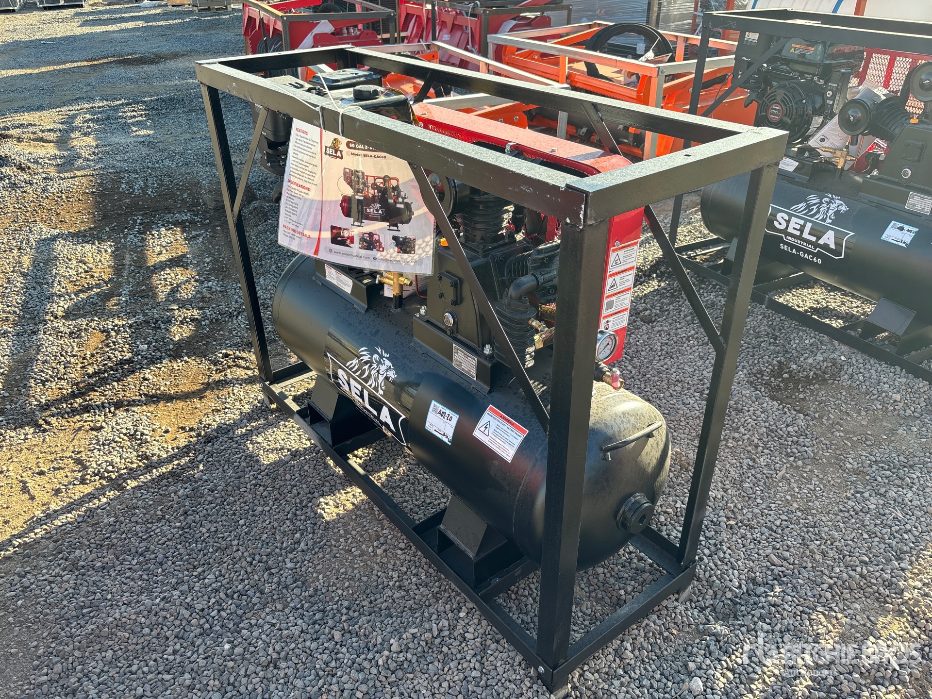 2026 SELA GAC60 24.4 cfm Skid-Mounted 60 gal 2-Stage Air Compressor (Unused)