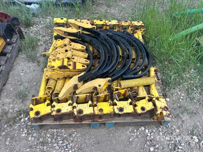 Quantity of (13) Cultivator Shanks , Brackets & Spring - Fits Bourgault 210
