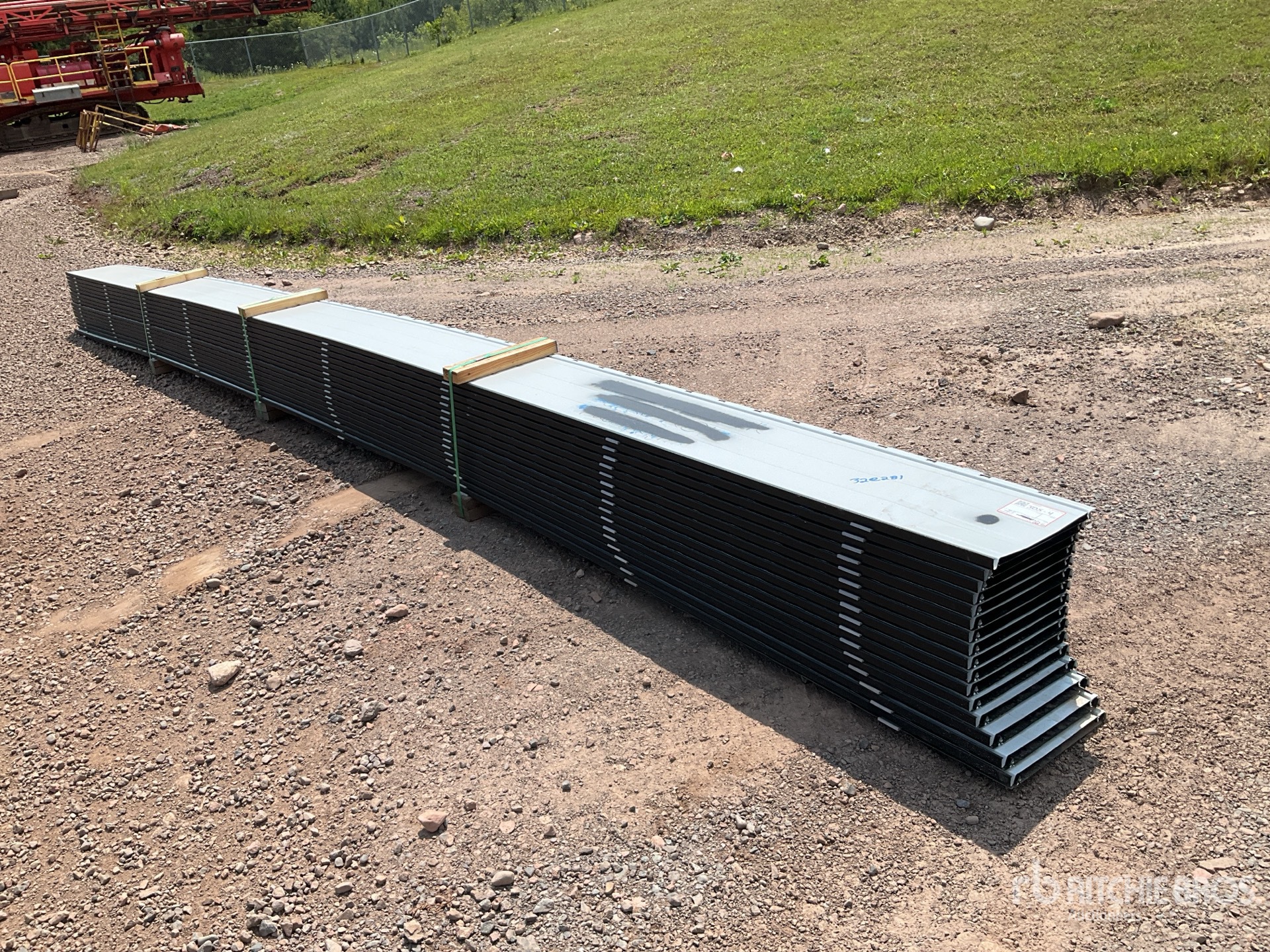 Quantity of (32) 1 ft 4 in x 23 ft Steel Roofing