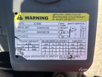 2018 Cat 2C3000 3000 lbs Cushion Tire Forklift