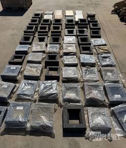 LOT  of 60+ HMMWV Seat Riser Base Crush 105600-1 / 105610-1 + RISERS and Energy Huge lot of crush plate mounting brackets many NOS and some with energy plates and risers. SHIP DIMS: 44 x 48 x 58 350lb قطع متنوعة للسيارات HMMWV