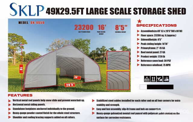 2026 SKLP SK-SS50 Tents and Tent Components (Unused)