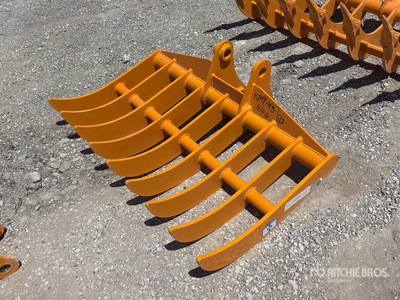 2026 GIYI 45 in Excavator Rake - Fits Cat 307 (Unused)