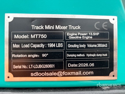 2026 SDLOOL SL-MT750 Walk-Behind Mini Crawler Mixer Carretilla para hormigón (Unused)