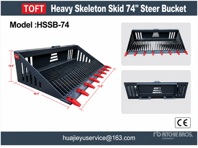 2026 TOFT HSSB-74 1850 mm Skeleton Skid Steer Bucket (Unused)