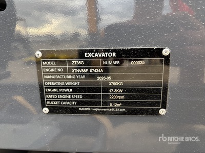 2026 ZT ZT35G Yanmar engine Mini Excavator (Unused)