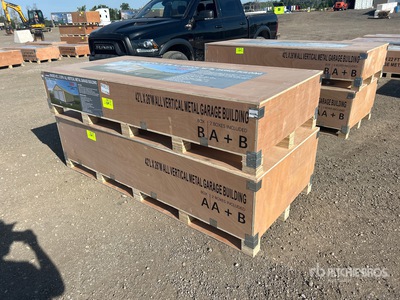 Quantity of (2) Crates of 2026 AGR-MS2642 26 ft x 42 ft All Vertical Metal Garage Building Cobertizo (Unused)