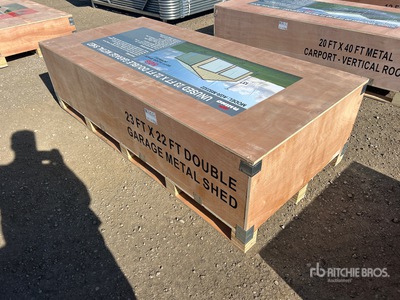 2026 AGR-MS2322 23 ft x 22 ft Double Garage Metal مخزن او كوخ (Unused)