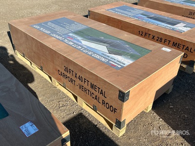 2026 AGR-MC2040 20 ft x 40 ft Steel Carport w/ Vertical Roof Panels مخزن او كوخ (Unused)