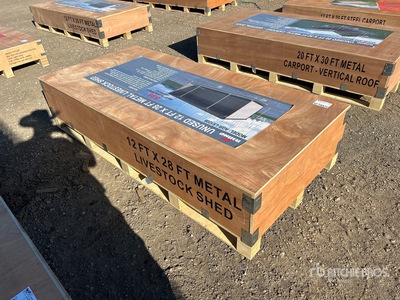 2026 AGR-LS1228 12 ft x 28 ft Metal مأوى الماشية (Unused)