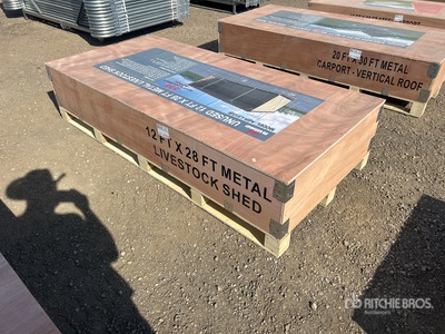 2026 AGR-LS1228 12 ft x 28 ft Metal مأوى الماشية (Unused)