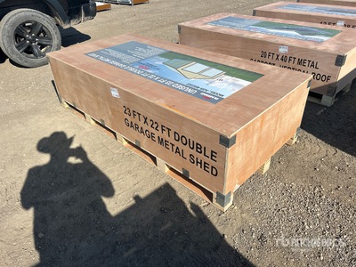 2026 AGR-MS2322 23 ft x 22 ft Double Garage Metal Cobertizo (Unused)