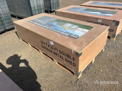 2026 AGR-MS2322 23 ft x 22 ft Double Garage Metal Cobertizo (Unused)