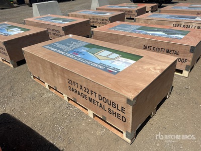 2026 AGR-MS2322 23 ft x 22 ft Double Garage Metal Shed (Unused)