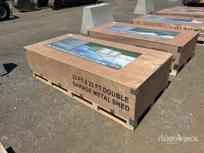 2026 AGR-MS2322 23 ft x 22 ft Double Garage Metal Shed (Unused)